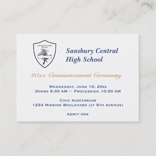 Cartão De Contato Bilhete geral de admissão de evento personalizado (Frente)