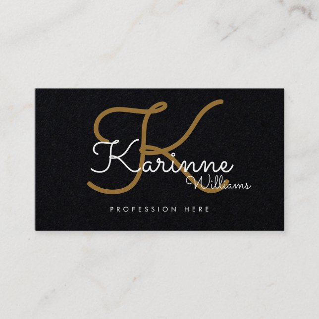 Cartão De Contato black premium pro contact-card / original monogram (Frente)