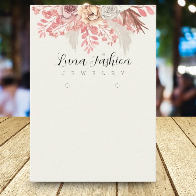 Cartão De Contato Boho Blossoms Elegant Floral Jewelry Collection (Criador carregado)