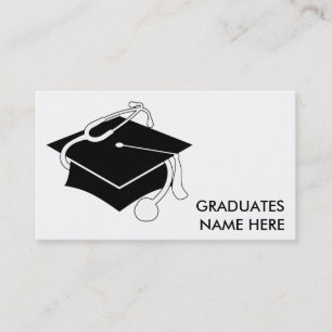Cartão De Contato boné de formatura da estudante de Medicina