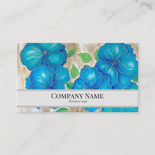Cartão De Contato Business Card with painting of flowers (Frente)