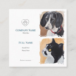 Cartão De Contato Business Card with painting of pets