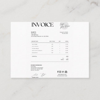 Cartão De Contato Business invoice