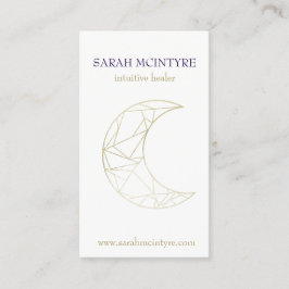 Cartão De Contato Caldeira Psíquica Dourada e Roxal da Lua Celestial