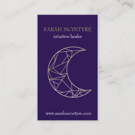 Cartão De Contato Calor Psíquico da Lua Celestial Dourada e Roxal