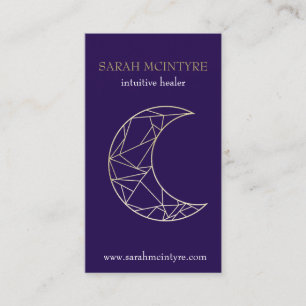 Cartão De Contato Calor Psíquico da Lua Celestial Dourada e Roxal