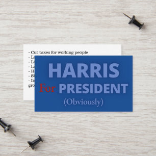 Cartão De Contato Campanha Presidencial Kamala Harris