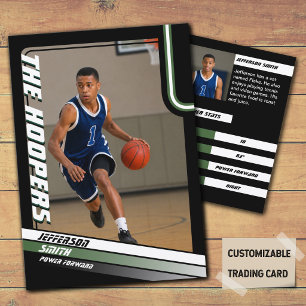 Cartão De Contato Carta de Troca Personalizada de Basquetebol Preta 