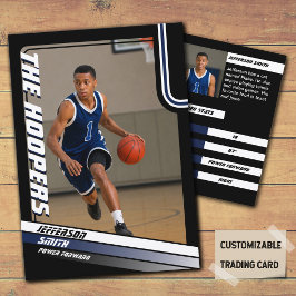Cartão De Contato Carta de Troca Personalizada de Basquetebol Preta