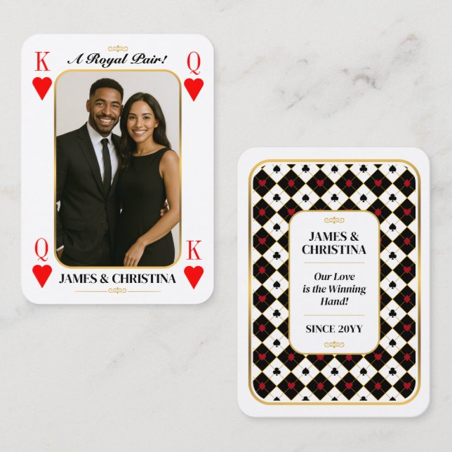 Cartão De Contato Cartas de Poker Personalizadas, Presente de Par Re (Frente/Verso)