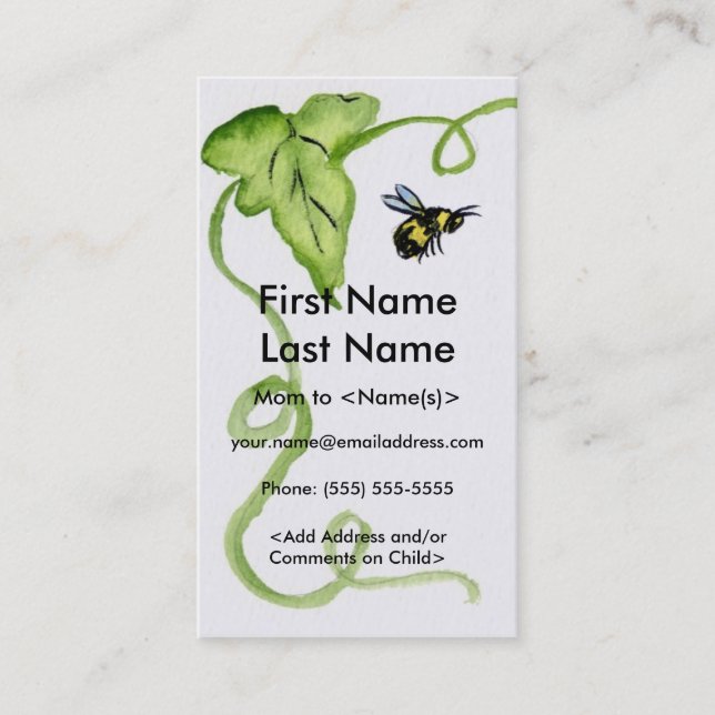 Cartão De Contato Cartazes Personalizados De Bebê Ocupada Chamando C (Frente)