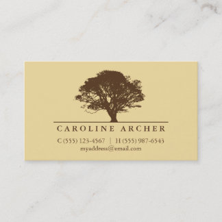 Cartão De Contato Carvalho amarelo eterno estilo elegante natureza