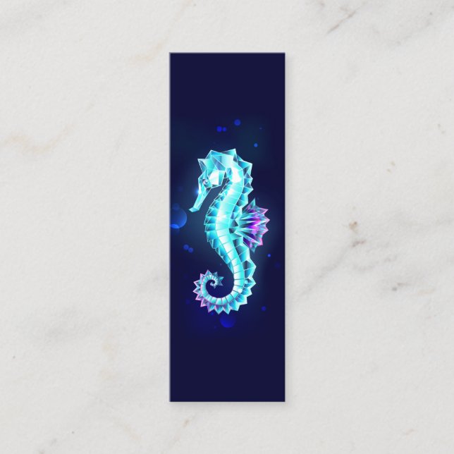 Cartão De Contato Cavalo de Gelo Cristal em Fundo Azul (Frente)