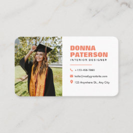 Cartão De Contato Chamada Mínima Simples Laranja Profissional