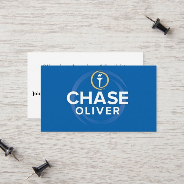 Cartão De Contato Chase Oliver Para O Presidente Chamando Carro (Frente/Verso In Situ)
