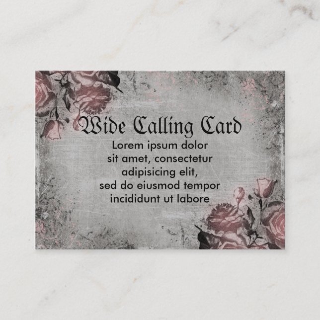 Cartão De Contato Chave velha e rosas (Frente)