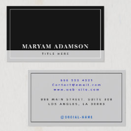 Cartão De Contato Cinzas Negra e Silver Modernas