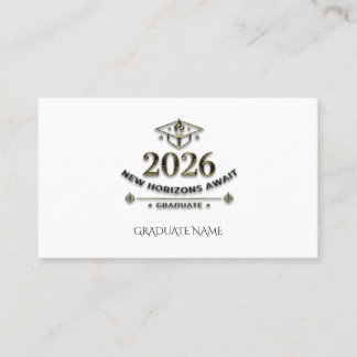 Cartão De Contato Class 2026 Gold Foil Note Card / Tarjeta Graduado