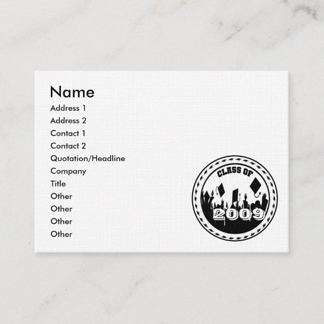 Cartão De Contato Classe de placas de Mais velho 2009 2010 (Frente)