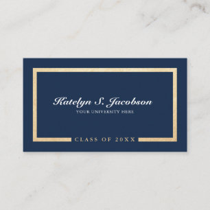 Cartão De Contato Classe elegante de graduação em ouro-chic de nom