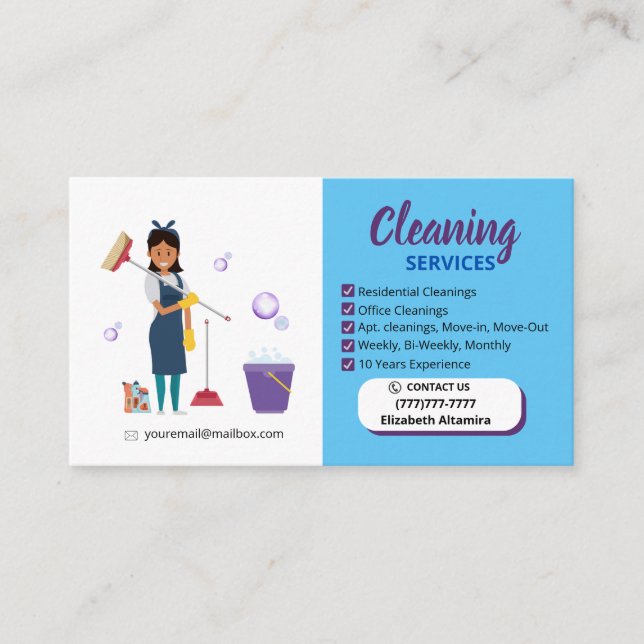 Cartão De Contato Cleaning_Bubble Business Card (Frente)