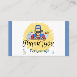 Cartão De Contato Cliente do driver de entrega Obrigado pela dica