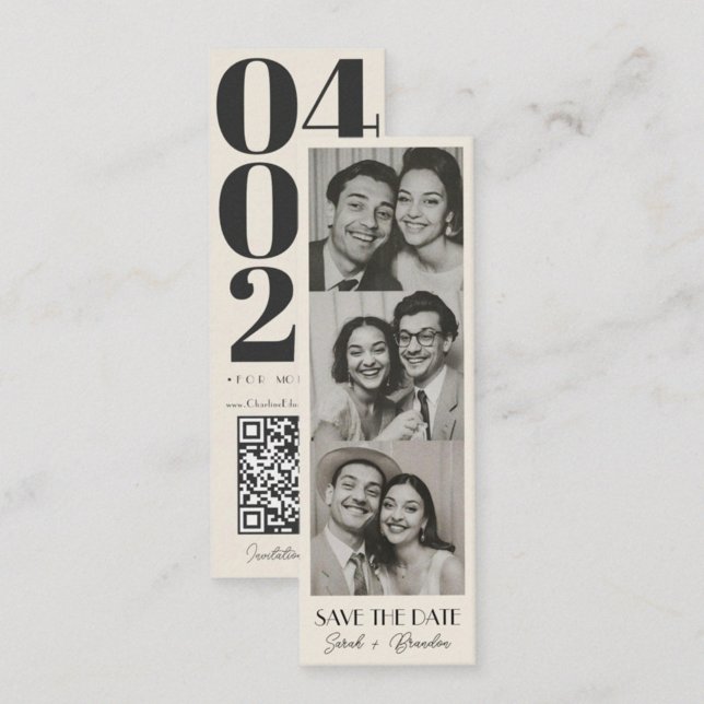 Cartão De Contato Código de Qrcode do Marcador de Photobooth do Vint (Criador carregado)