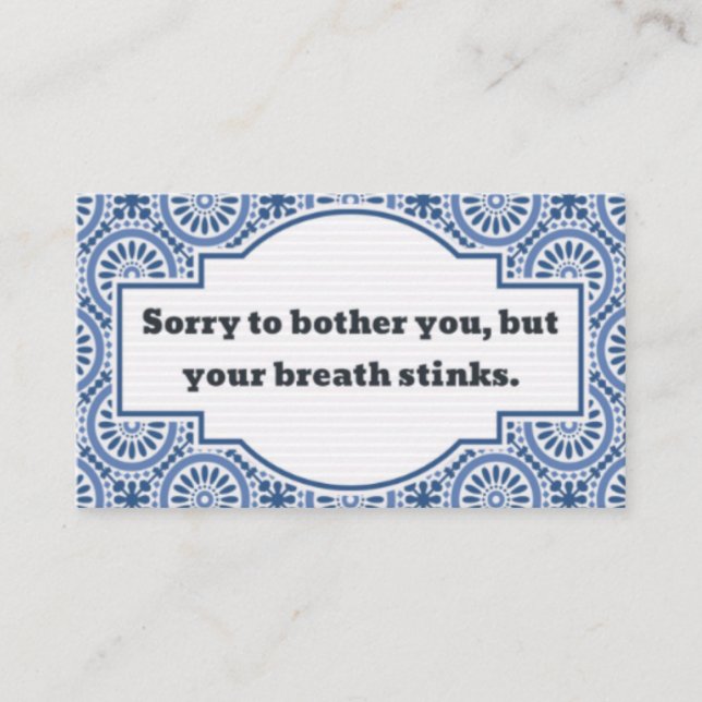 Cartão De Contato Conversação Desconfortável, Respiração Chateada (Frente)