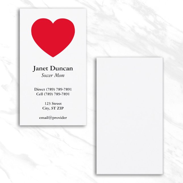 Cartão De Contato Coração Vermelho (Red Heart Calling Card)