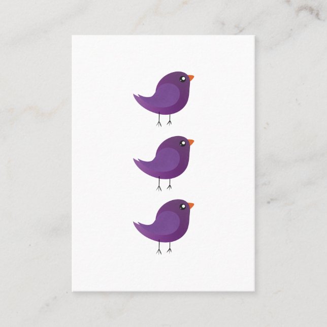 Cartão De Contato Crianças, passarinho fofo (Frente)
