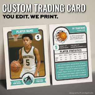 Cartão De Contato Cromo de Basquete Personalizado Vintage, Esporte A