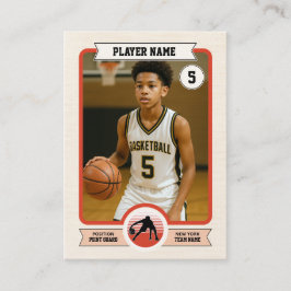 Cartão De Contato Custom Basketball Trading Card, Retro Player Card