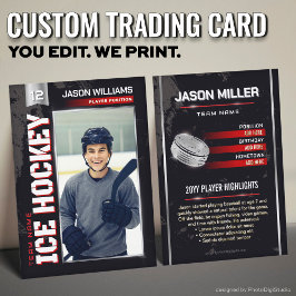 Cartão De Contato Custom Hockey Trading Card, USA Power Player