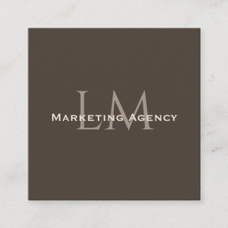 Cartão De Contato Custom QR Monogram Calling Card Taupe Brown