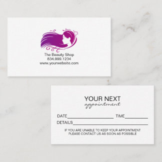 Cartão De Contato Custom Salon Appointment Card Template