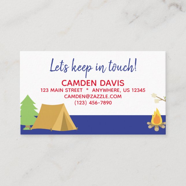 Cartão de Contato de Campo de Verão (Frente)