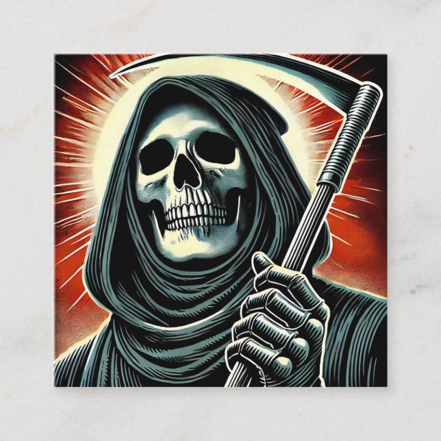 Cartão De Contato death character illustration (Frente)