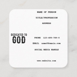 CARTÃO DE CONTATO DEDICADO A DEUS TEXTO NEGRO LEGAL PERSONALIZÁVEL