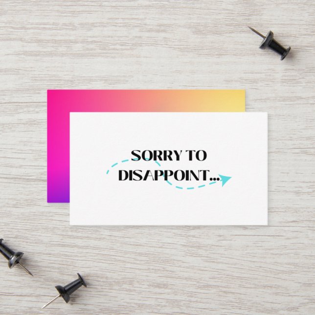 Cartão De Contato Desculpe Desapontar (Frente/Verso In Situ)