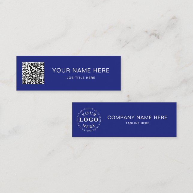 Cartão De Contato Design da miniplaca de chamada azul de Marinho per (Frente/Verso)