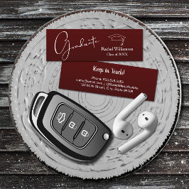 Cartão De Contato Detalhes da Classe de Nome de Graduação Marrom Esc