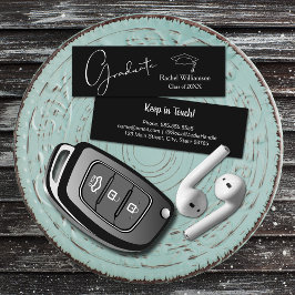 Cartão De Contato Detalhes da Classe de Nome de Graduação Preto