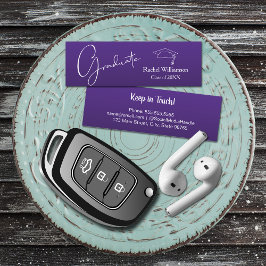 Cartão De Contato Detalhes da Classe de Nome de Graduação Roxo