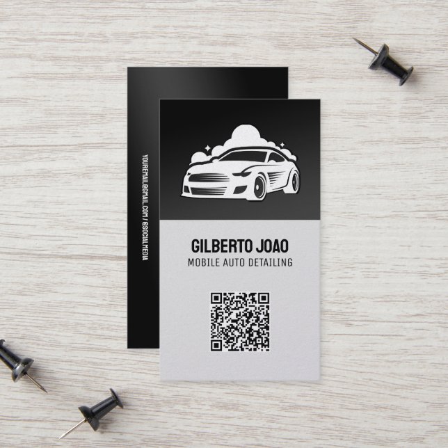 Cartão De Contato Detalhes do Carro QR Personalizado (Frente/Verso In Situ)