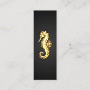 Cartão De Contato Dourado Cavalo de Mar Poligonal