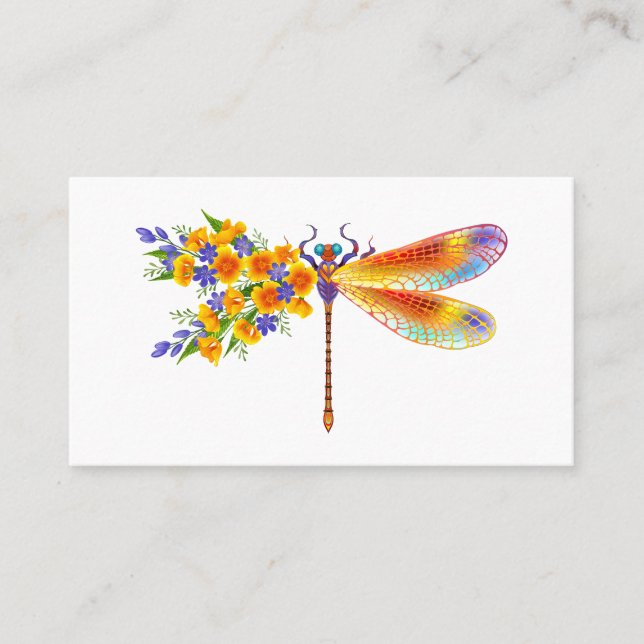 Cartão De Contato Dragonfly Amarelo (Frente)