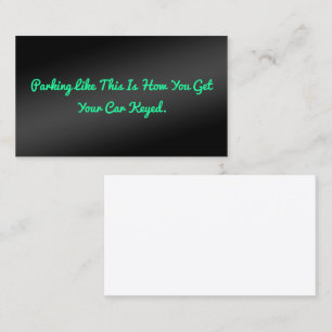 Cartão De Contato Engraçado Estacionamento Mau