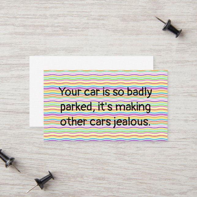 Cartão De Contato Estacionamento Mau da Testemunha de Inteligência (Frente/Verso In Situ)