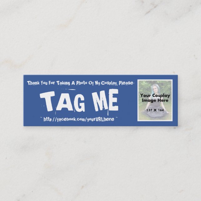 Cartão De Contato Etiquete minhas fotos de Cosplay em Facebook (Frente)
