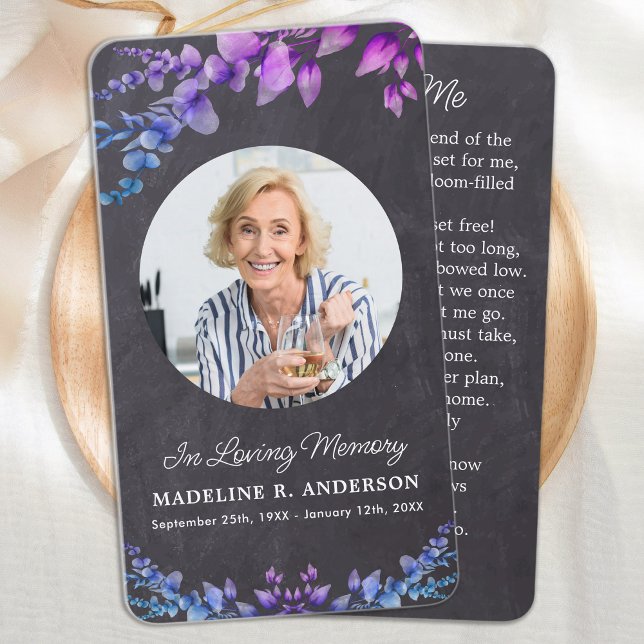 Cartão De Contato Eucalyptus Funeral Memorial Prayer Card Botânico (Criador carregado)